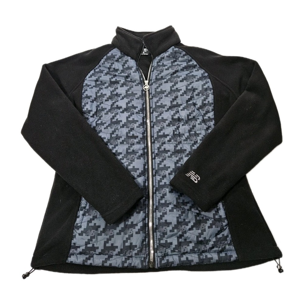 New Balance Zip Up jacket Size XL Fleece Athletic Blue/Black Pixel Pattern